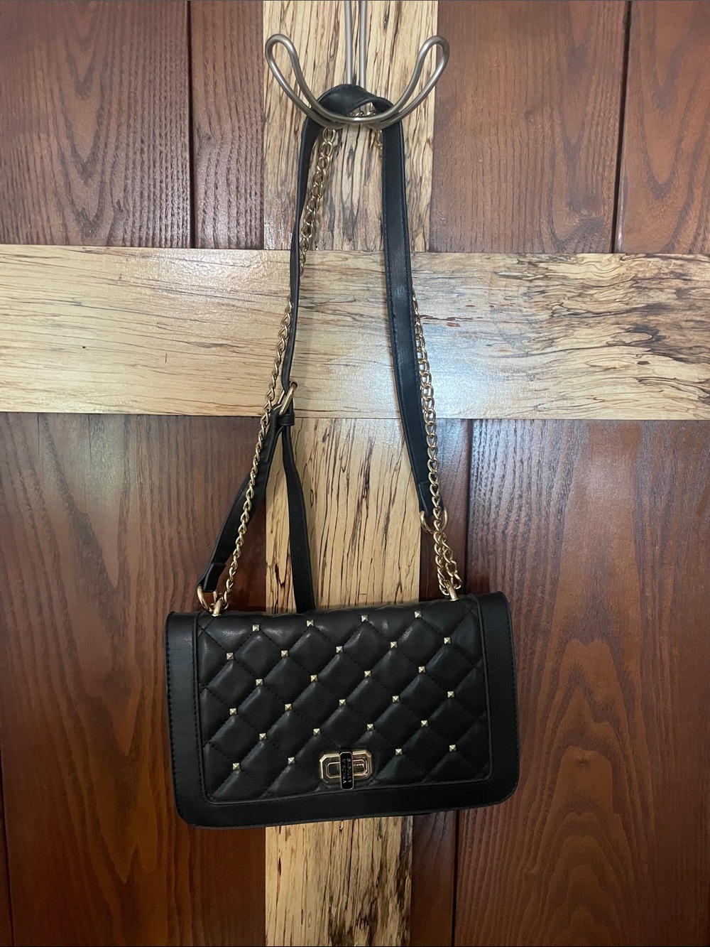 Badgley Mischka Black Quilted Chain Strap Crossbody Bag - Women